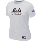 Women MLB New York Mets Nike White Short Sleeve Practice T-Shirt