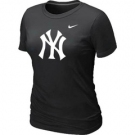 Women MLB New York Yankees Heathered Black Nike Blended T-Shirt