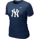 Women MLB New York Yankees Heathered D.Blue Nike Blended T-Shirt