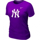 Women MLB New York Yankees Heathered Purple Nike Blended T-Shirt