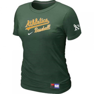 Women MLB Oakland Athletics Nike D.Green Short Sleeve Practice T-Shirt