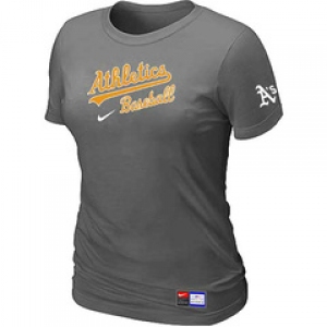 Women MLB Oakland Athletics Nike D.Grey Short Sleeve Practice T-Shirt