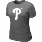 Women MLB Philadelphia Phillies Heathered D.Grey Nike Blended T-Shirt