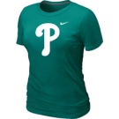 Women MLB Philadelphia Phillies Heathered L.Green Nike Blended T-Shirt