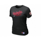 Women MLB Washington Nationals Black Nike Short Sleeve Practice T-Shirt