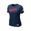 Women MLB Washington Nationals D.Blue Nike Short Sleeve Practice T-Shirt