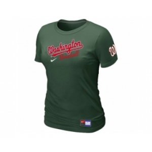 Women MLB Washington Nationals D.Green Nike Short Sleeve Practice T-Shirt