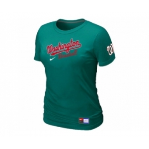 Women MLB Washington Nationals L.Green Nike Short Sleeve Practice T-Shirt