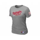 Women MLB Washington Nationals L.Grey Nike Short Sleeve Practice T-Shirt