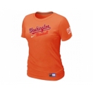 Women MLB Washington Nationals Orange Nike Short Sleeve Practice T-Shirt