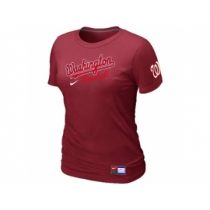 Women MLB Washington Nationals Red Nike Short Sleeve Practice T-Shirt