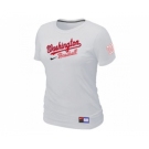 Women MLB Washington Nationals White Nike Short Sleeve Practice T-Shirt