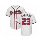 Atlanta Braves #23 Danny Santana Authentic White Team Logo Fashion Cool Base MLB Jersey