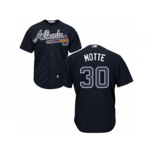 Atlanta Braves #30 Jason Motte Replica Blue Alternate Road Cool Base MLB Jersey