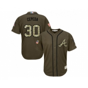 Atlanta Braves #30 Orlando Cepeda Green Salute to Service Stitched Baseball Jersey
