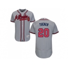 Men Atlanta Braves #20 Preston Tucker Grey Flexbase Authentic Collection Stitched MLB Jersey