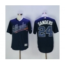 Men Atlanta Braves #24 Deion Sanders Blue New Cool Base Stitched MLB Jersey