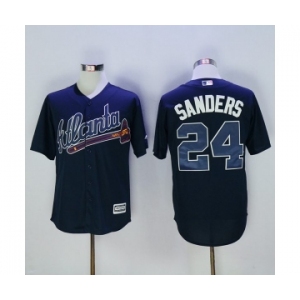 Men Atlanta Braves #24 Deion Sanders Blue New Cool Base Stitched MLB Jersey