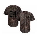 Men Atlanta Braves #24 Deion Sanders Camo Realtree Collection Cool Base Stitched MLB Jersey