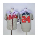 Men Atlanta Braves #24 Deion Sanders Grey New Cool Base Stitched MLB Jersey
