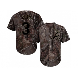 Men Atlanta Braves #3 Babe Ruth Camo Realtree Collection Cool Base Stitched MLB Jersey