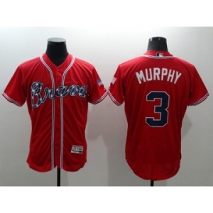 Men Atlanta Braves #3 Dale Murphy Majestic Red Flexbase Authentic Collection Player Jersey