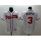 Men Atlanta Braves #3 Dale Murphy Majestic White Flexbase Authentic Collection Player Jersey