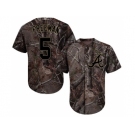 Men Atlanta Braves #5 Freddie Freeman Camo Realtree Collection Cool Base Stitched MLB Jersey