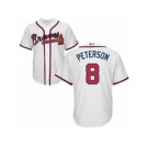 Men Atlanta Braves #8 Jace Peterson Majestic White Authentic Cool base Jersey
