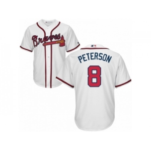 Men Atlanta Braves #8 Jace Peterson Majestic White Authentic Cool base Jersey