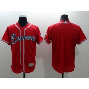 Men Atlanta Braves Blank Majestic Red Flexbase Authentic Collection Team Jersey