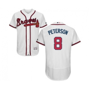 Men Atlanta Braves Jace Peterson #8 Majestic White Authentic Collection Flexbase Jersey