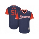 Men's 2017 Little League World Series Braves #51 Sean Newcomb Newk Navy Jersey