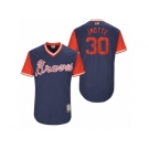 Men's 2017 Little League World Series Braves Jason Motte #30 JMotte Navy Jersey