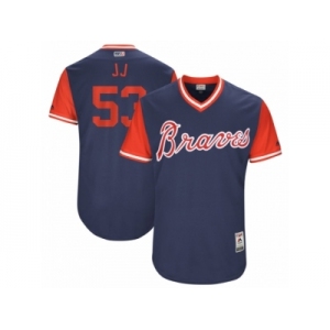 Men's 2017 Little League World Series Braves Jim Johnson #53 JJ Navy Jersey