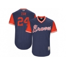 Men's 2017 Little League World Series Braves Kurt Suzuki #24 Zuk Navy Jersey