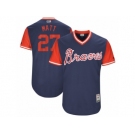 Men's 2017 Little League World Series Braves Matt Kemp #27 Matt Navy Jersey