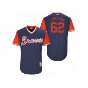 Men's 2017 Little League World Series Braves Mauricio Cabrera #62 Cabrera Navy Jersey