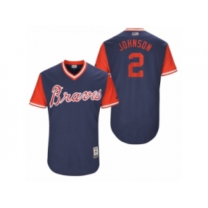Men's 2017 Little League World Series Braves Micah Johnson #2 Johnson Navy Jersey