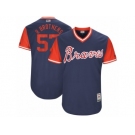 Men's 2017 Little League World Series Braves Rex Brothers #57 R Brothers Navy Jersey