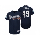 Men's Atlanta Braves #49 Julio Teheran 2017 Spring Training Flex Base Authentic Collection Stitched Baseball Jersey
