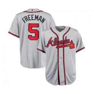 Men's Atlanta Braves #5 Freddie Freeman Majestic Gray Road Cool Base Player Jersey
