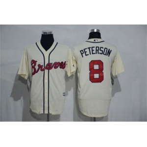 Men's Atlanta Braves #8 Jace Peterson Majestic Cream Road Cool Base Player Jersey