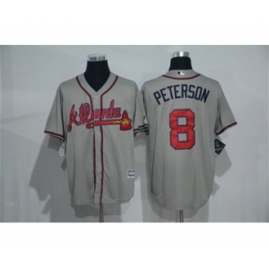 Men's Atlanta Braves #8 Jace Peterson Majestic Gray Road Cool Base Player Jersey