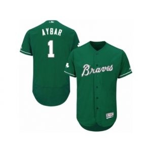 Men's Majestic Atlanta Braves #1 Erick Aybar Green Celtic Flexbase Authentic Collection MLB Jersey
