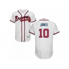 Men's Majestic Atlanta Braves #10 Chipper Jones White Flexbase Authentic Collection MLB Jersey