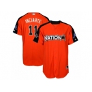 Men's Majestic Atlanta Braves #11 Ender Inciarte Replica Orange National League 2017 MLB All-Star MLB Jersey