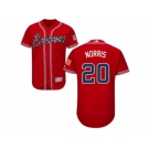 Men's Majestic Atlanta Braves #20 Bud Norris Red Flexbase Authentic Collection MLB Jersey