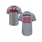 Men's Majestic Atlanta Braves #22 Nick Markakis Grey Flexbase Authentic Collection MLB Jersey