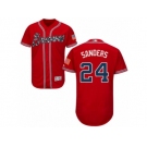 Men's Majestic Atlanta Braves #24 Deion Sanders Red Flexbase Authentic Collection MLB Jersey